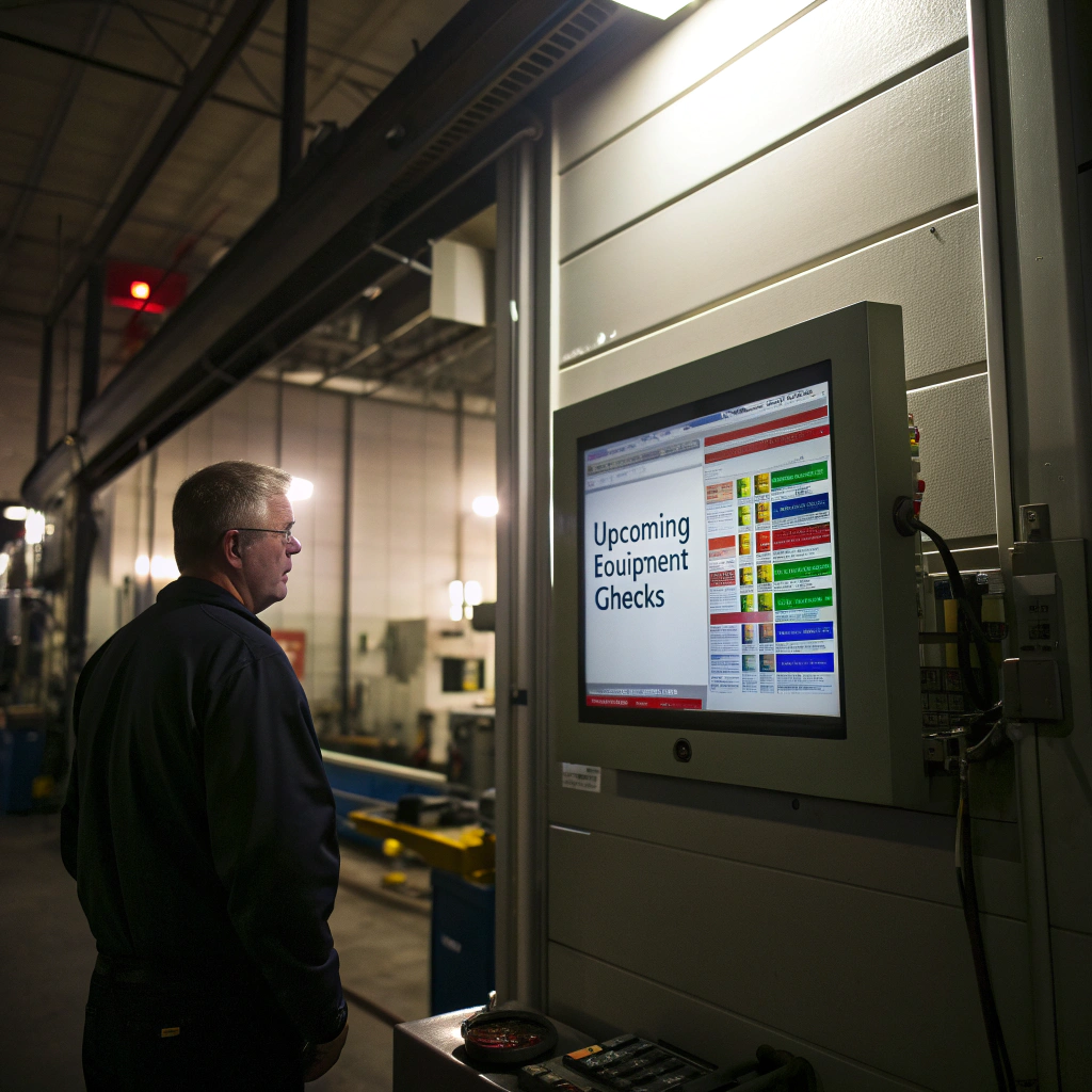 Automated maintenance alert on industrial control panel